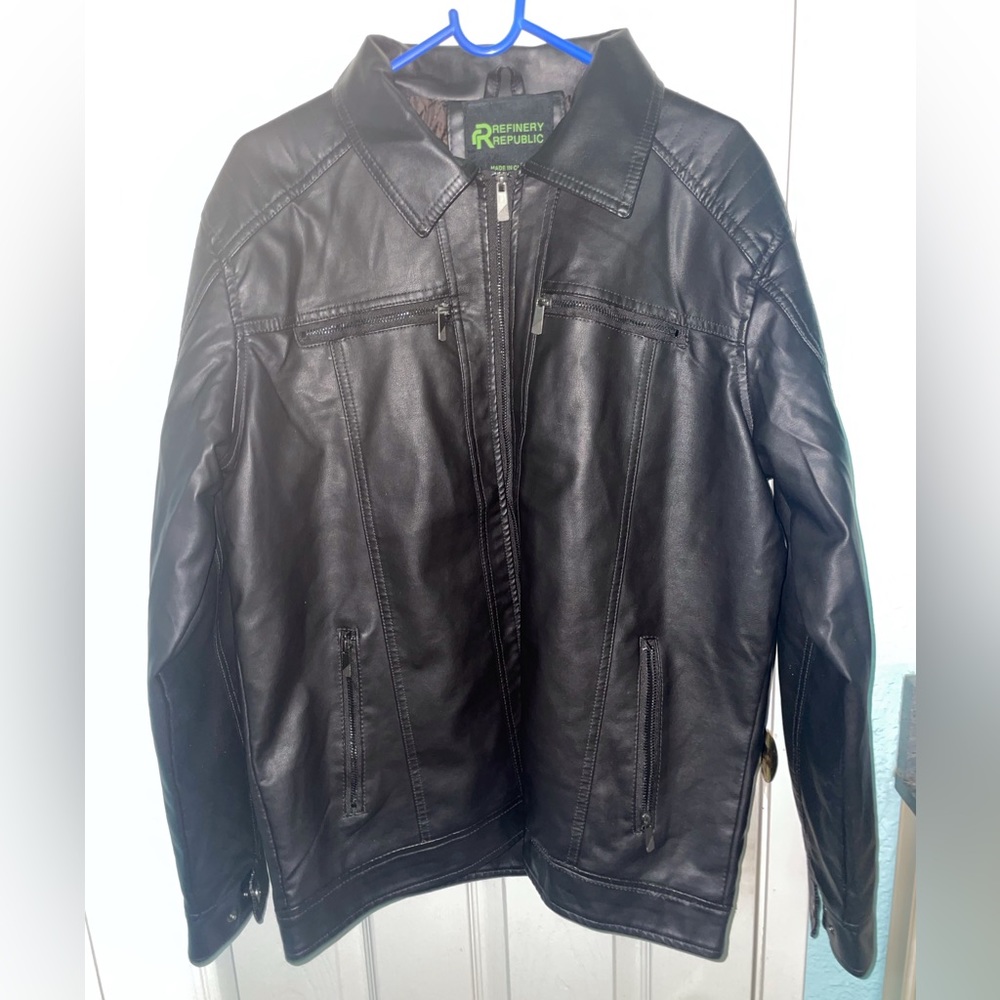 Dark Brown Refinery Republic leather jacket